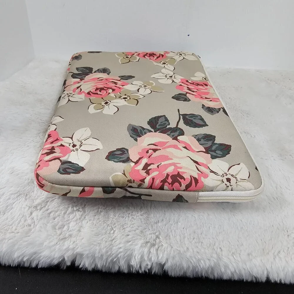 Canvaslife Green Pink Floral Canvas Padded Electronic Device Protector Case